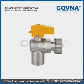 angled ball cock valve for gas,female/nut with aluminium handle